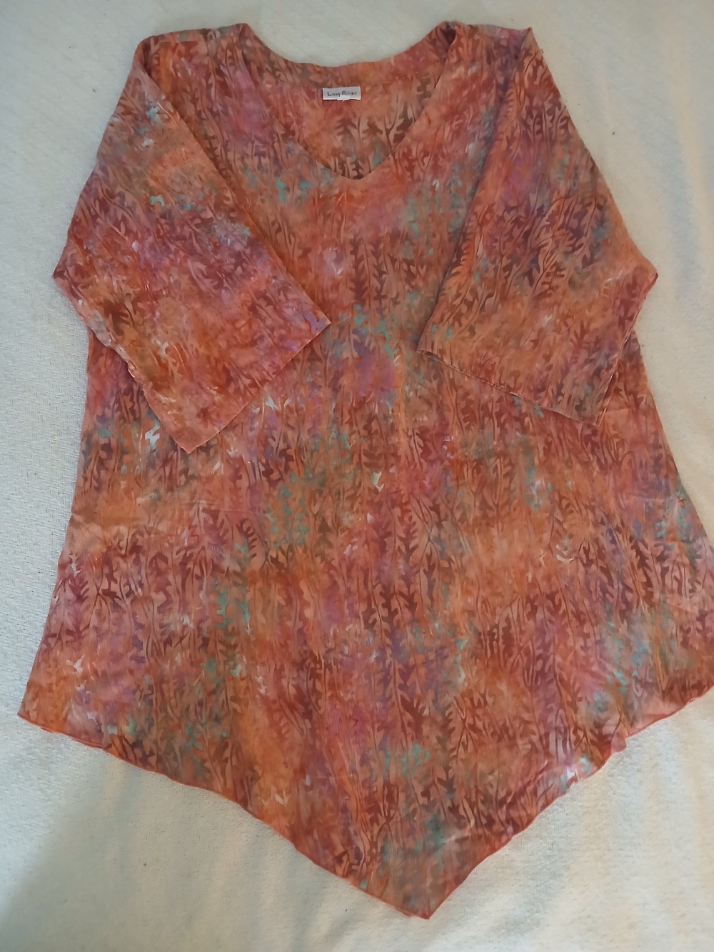 Lost River Bright Colorful V-Neck Tunic